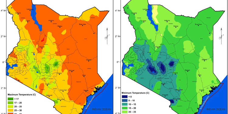 A Collage Of The Graphics From The Met Department Showing Weather Patterns Expected In Different Parts. Photo/Kenya Met.