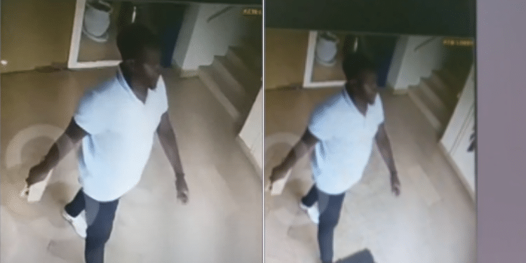 One Of The Robbers Spotted In The Same Bank The Businessman Went To Withdraw Cash. Photo/ Screen Grab