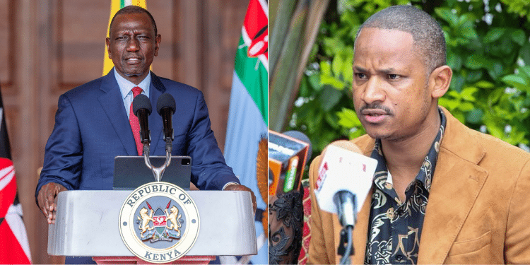A Side To Side Photo Of President William Ruto And Embakasi Mp Babu Owino. Photo/ Courtesy