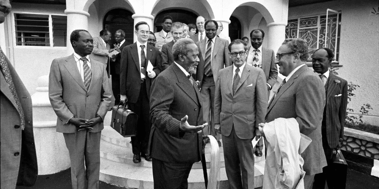 Jomo Kenyatta, Father Of The Nation? Kenya’s First President Built Up A Myth Which Masked His Faults A File Of Photo Kenya'S First President Mzee Jomo Kenyatta In A Moment With Other Senior Government Officials. Photo/Courtesy
