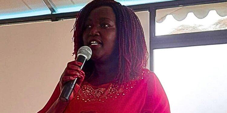 Women Enterprise Fund Board Chairperson Jane Lang'At Addressing The Management At The Management Review Meeting In August 2023. Photo/Wef. Women Opportunites