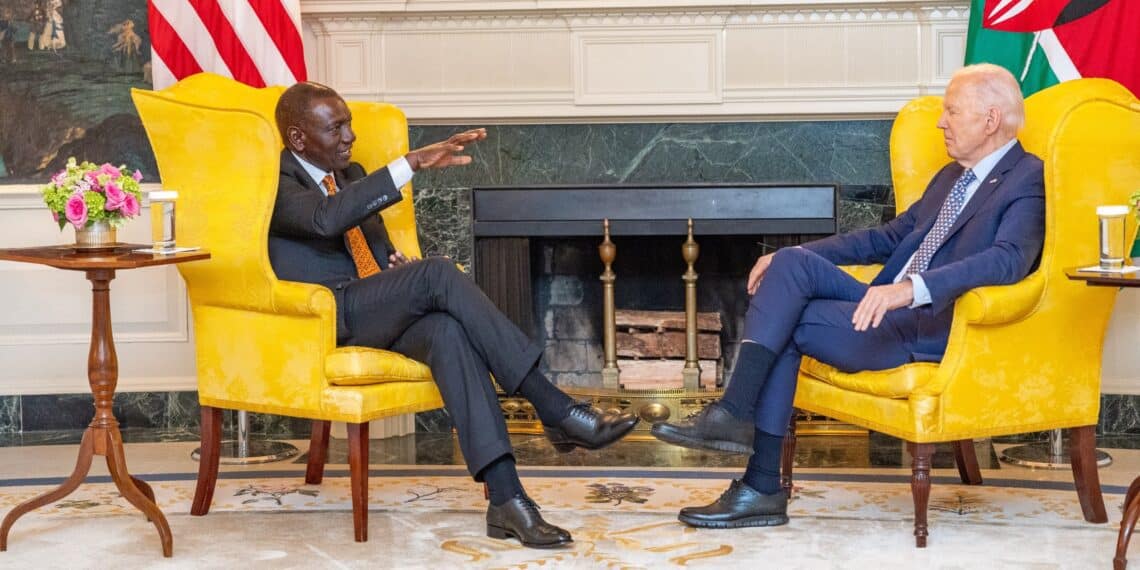 President William Ruto Meets Us President Joe Biden. Photo/Pcs