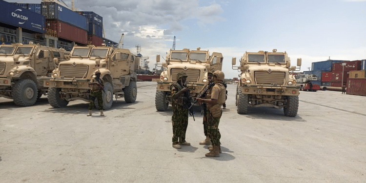Kenyan Police Parade Armored Vehicles Used In The Mss Mission Aimed To Combat Gang Violence. Photo/ Mss