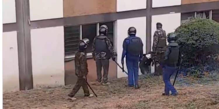 Kabete National Polytechnic Closed Indefinitely Screengrab Of An Incident At Mmu Where Police Lobbed Teargas Next To A Student'S Head. Photo/Blue Icon