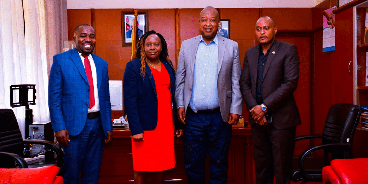 Nyanira Governor, Amos Nyaribo In His Office With Staff.photo/