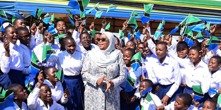 Martha Karua Calls Out Samia Suluhu'S Govt After Politician’s Death Samia Suluhu Prsident Of The Republic Of Tanzania With Students. Photo/Samia Suluhu