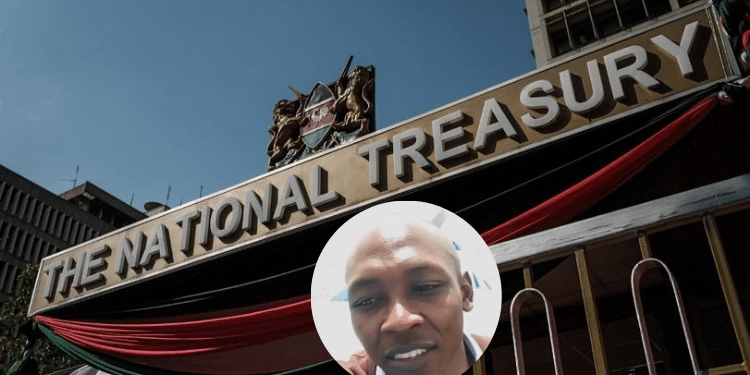 National Treasury Offices And An Inset Of Evans Chirchir. Photo/ National Treasury