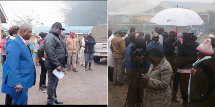 Hillside Endarasha: Mother Who Spoke To Her Son Hints At What Caused Deadly Fire Residents Spotted At Hillside Endarasha Academy. Photo/ Screen Grab Fire
