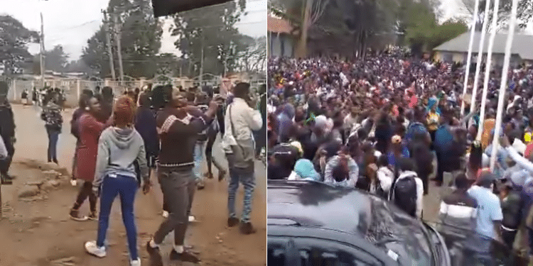 Kabete National Polytechnic Closed Indefinitely Students Of Kabete Polytechnic Striking. Photo/ Screen Grab Felix Makona