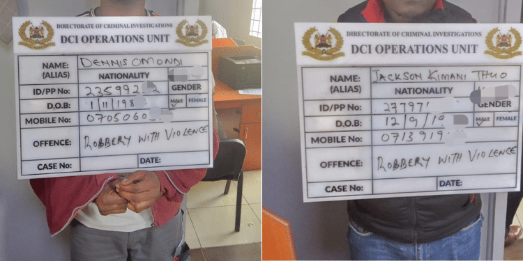 Gang Members Posing As Matatu Operators Cornered A Photo Collage Of The Two Of The Suspects. Photo/Dci.