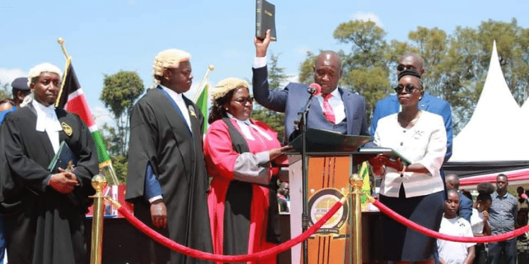 Govenor Erick Mutai During His Swearing In Ceremony. Photo/Kericho County Govt.