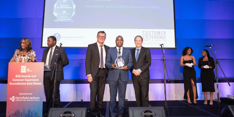 Kaa Regional Airport Manager In Charge Of Mia &Amp; The Coast Region, Abel Gogo, Receiving The Award. Photo/ Kaa