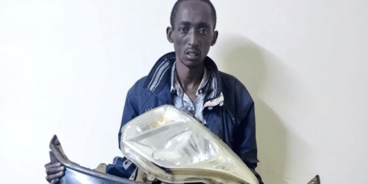 Stolen Car Captured Leaving A Hotel Recovered After Ksh 50K Reward Suspect Of Vehicle Vandal Nabbed At Kiamumbi Night Raid Identified As Francis Ndichu Kimani. Photo/Dci
