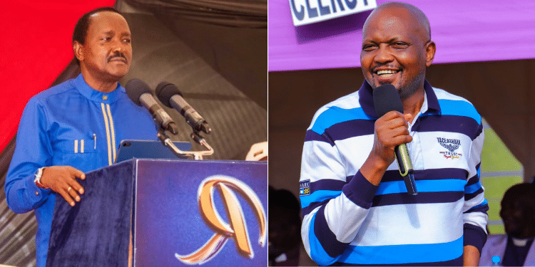 A Collage Of Wiper Party Leader Kalonzo Musyoka And Moses Kuria. Photo/ Kalonzo.kuria X