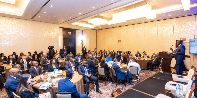 President Ruto While Addressing The Business Roundtable That Was Organized By The Corporate Council On Africa (Cca) During The 79Th Un General Assembly Session. Photo/State House.