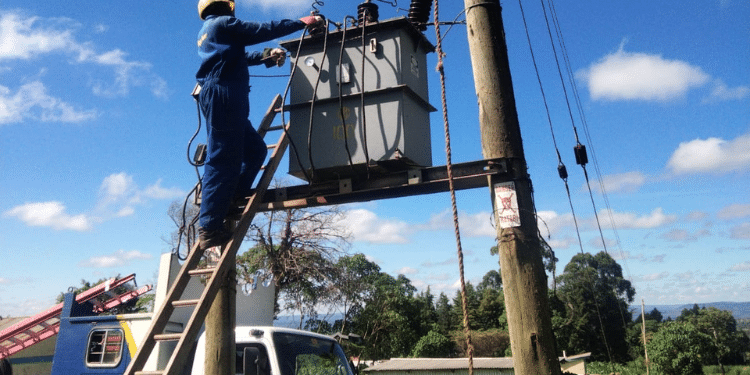 Kplc Central Rift Region Team Carrying Out Transformer Maintenance At Osinoni Primary School, Narok County. Photo/Kplc.