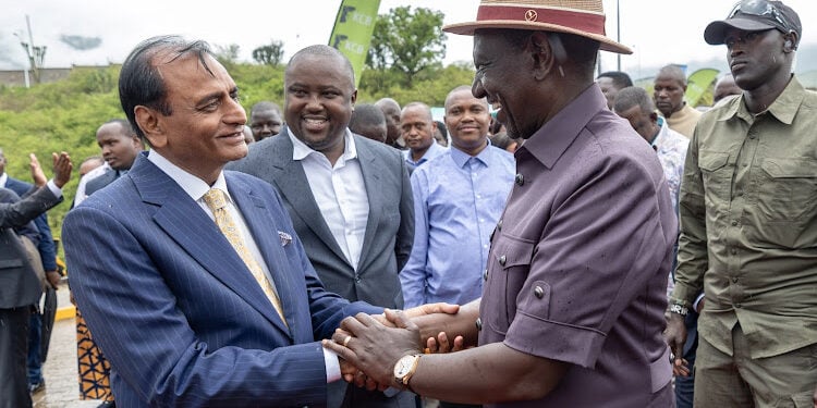 Ruto Reappoints Billionaire Narendra Raval To Govt Role President William Ruto And Narendra Raval During The Opening Ofksh45 Billion Cemtech Sebit Clinkerization Plant In West Pokot On April 8, 2024.