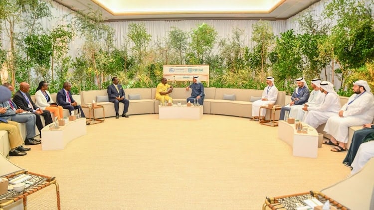 Kenya To Receive Ksh193 Billion Loan Within 7 Days President William Ruto, The United Arab Emirates (Uae) President Sheikh Mohamed Bin Zayed Al Nahyan, Pcs Mualsiam Mudavadi And Other Officials. Photo/ Pcs