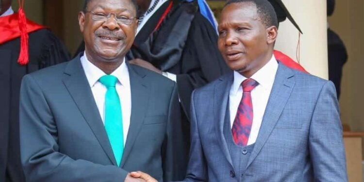 Wetangula'S Ally Confirms Push For 30% Share Promised National Assembly Speaker Moses Wetangula With Ford-Kenya Secretary General John Chikati. Photo/ Chikati Facebook.
