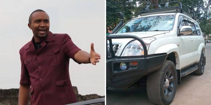 Photo Collage Of Kebaso Morara And A Toyota Tx Car. Photo/Kebaso Morara