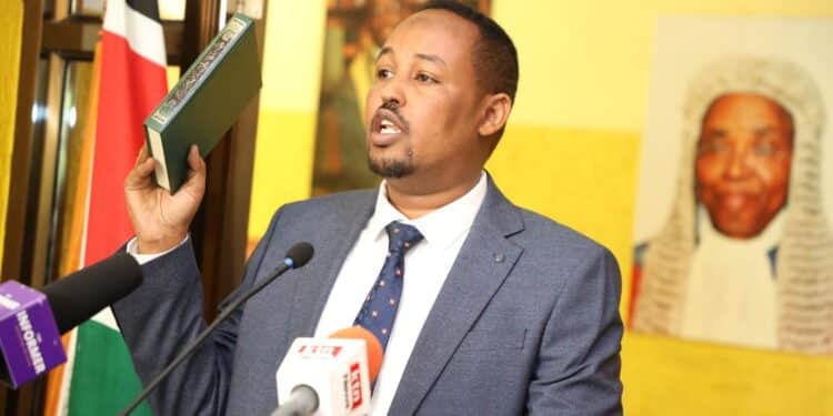 Abdirahman Adan Abdikadir Takes Oath Of Office As A Member Of Political Parties Disputes Tribunal (Ppdt) Before Chief Justice Martha Koome At The Supreme Court On May 9, 2023. Photo/ Judiciary X. Ipoa, Issack Hassan