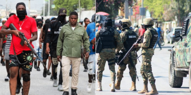 A Collage Of A Gang In Haiti (Left) And Police Officers In Haiti (Right). Photo/Afp. A Collage Of A Gang In Haiti (Left) And Police Officers In Haiti (Right). Photo/Afp. A Collage Of A Gang In Haiti (Left) And Police Officers In Haiti (Right). Photo/Afp