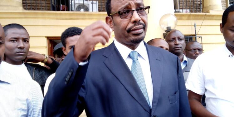 Farah Maalim Outside Milimani Law Courts After Filing A Petition To Nullify A Past Election Result. Photo/Susan Kamau.