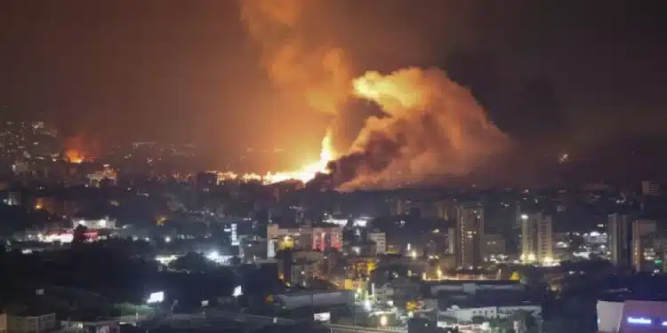 Kenyans In Lebanon Given Evacuation Orders Israeli Strikes Over Beirut'S Southern Suburbs, September 28, 2024. Reuters/Mohamed Azakir