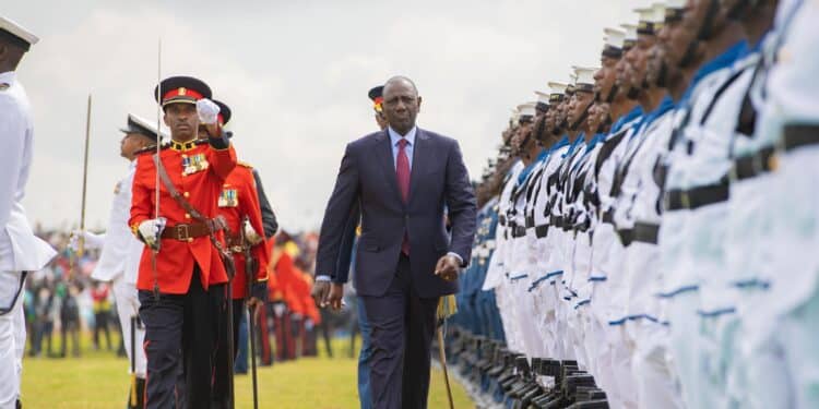 President William Ruto Inspecting The Guard Of Honor During The Jamhuri Day Celebrations. 