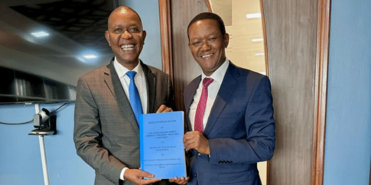 Cs Alfred Mutua Explains Why Gachagua Must Go Cs Alfred Mutua With Member Of Parliament For Kibwezi West, Hon. Mwengi Mutuse Who Moved The Impeachment Motion Against Dp Gachagua. Photo/Mutua