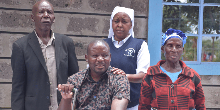 Benard Kathumbi And Sister Musembi Overseer At Mercy Servants Of The Poor Charitable Institution With Benard'S Parents. Photo/Knh