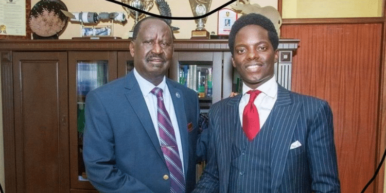 Azimio Leader Raila Odinga With Activist Kasmuel Mcoure. Photo/Kasmuel