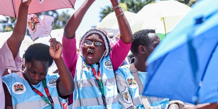 Community Health Promoters At Uhuru Park When President William Ruto Flagged Them Off At Uhuru Park On September 25, 2023. Photo/Pcs. 