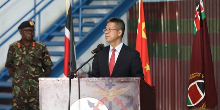 Li Houding, Vice President Of Catic Speaking During The Commissioning Of The Z9 Helicopters At The Kenya Army Corps Of Aviation, Embakasi Garrison On Tuesday, October 29, 2024. Photo/ Kdf.