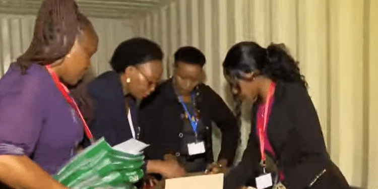 Invigilators Opening Exams In One Of The Kpsea Examination Centers. Photo: Screengrab