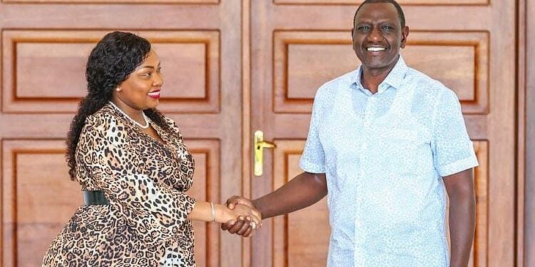 Former Nominated Senator Millicent Omanga With President William Ruto At State House, Nairobi. Photo/Millicent Omanga X.
