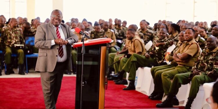 Npsc Chair Eliud Kinuthia With Police Officers At A Past Event. Photo/Npsc.