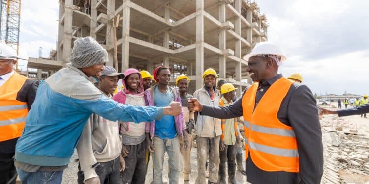 President William Ruto Inspecting Ongoing Affordable Housing Project. Photo/Pcs.