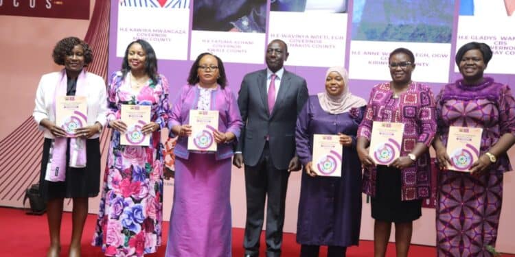 President William Ruto With G7 Governors During Women Leaders’ Caucus. Photo/Pcs. 