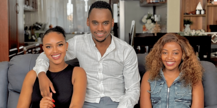 Khalif Kairo Explains Why He Married Woman He Has Known For Four Months Khalif Kairo With Maria Wavinya (L) And Eve Mungai (R). Photo/ Kairo
