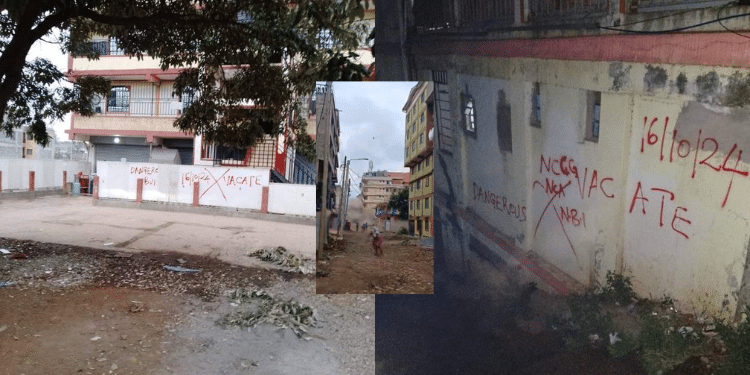 Several Feared Trapped As Building Collapse In Nairobi A Photo Collage Showing The 7-Storey Apartment Which Collapsed In Kahawa West Was Marked As Dangerous. Photo/ Toshman.