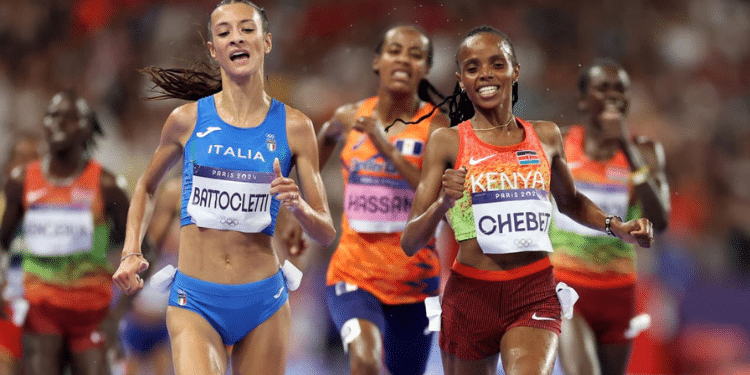 Image Of Beatrice Chebet Kenya'S Second Gold At The Paris Olympics In The 10000M And Other Athletes. Photo/Cs Kipchumba