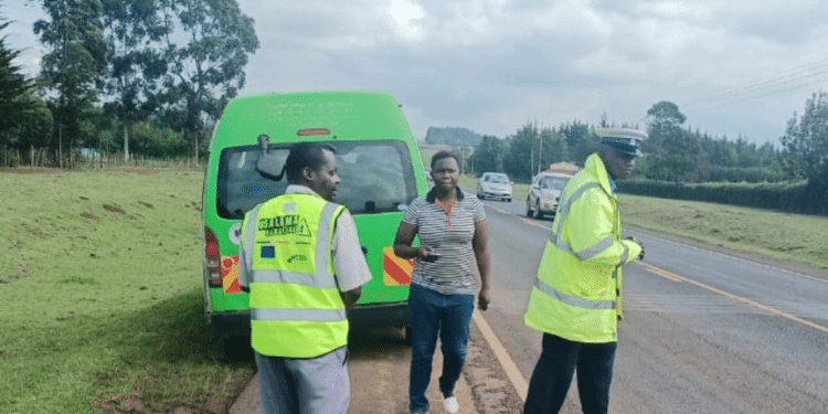  Road Safety Compliance Checks Along The Eldoret-Nakuru Road. Photo/Ntsa