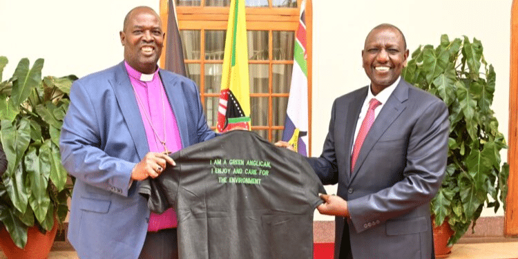 Ole Sapit Takes Stand On Extending Ruto'S Term President William Ruto (Right) And Ack Archbishop Jackson Ole Sapit Pose For A Photo After A Meeting In March 2023 At State House. Photo/Pcs.
