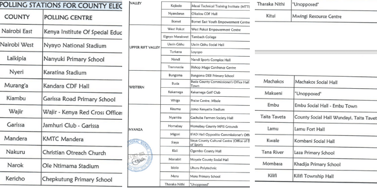 The List Of Polling Stations Published By Fkf Electoral Board. Photo/ Fkf Board. The List Of Polling Stations Published By Fkf Electoral Board. Photo/ Fkf Board.