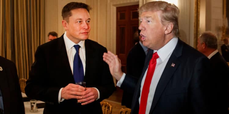 Tesla And Spacex Ceo Elon Musk With President-Elect Donald Trump During A Meeting With Business Leaders In The State Dining Room Of The White House In Washington On February 3, 2017. Photo/Evan Vucci | Ap.