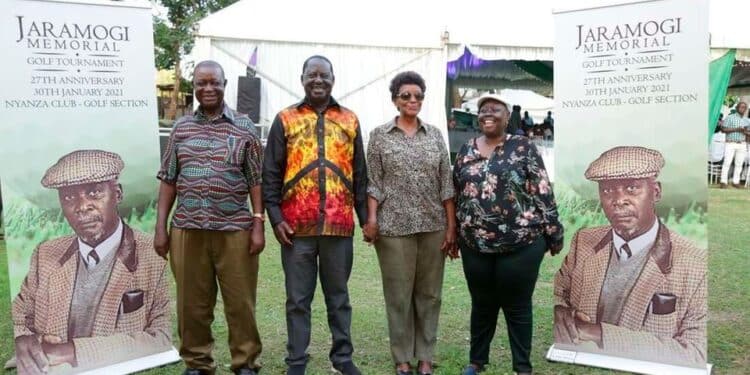 Wenwa Akinyi: Profile Of Raila'S Sister Appointed To Govt Job By Ruto Odm Leader Raila Odinga (Second Left) Poses For A Photo With His Siblings Oburu Oginga (Left), Dr. Wenwa Akinyi And Ruth Adhiambo Odinga At The Jaramogi Memorial Golf Tournament In Kisumu On January 30, 2021.
