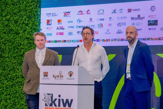 (L-R) Dr George Windsor, Senior Director Of Evidence, Insights &Amp; Research, Systemic Innovation; Scott Walker,  Ceo Systemic Innovation And Ian Lorenzen, Executive Director And Partner, Growthafrica, Announcing The Launch Of The Kenya Startup Ecosystem Platform At Kenya Innovation Week. Photo/File