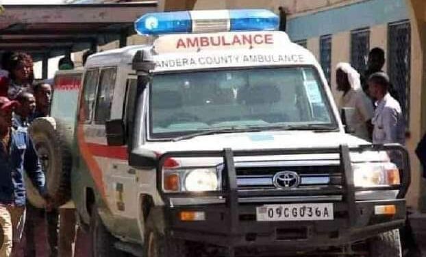 Ambulance Rushing To Hospital Hit By Explosive A Photo Of Mandera County Ambulance. Photo/ Mandera News Forum.