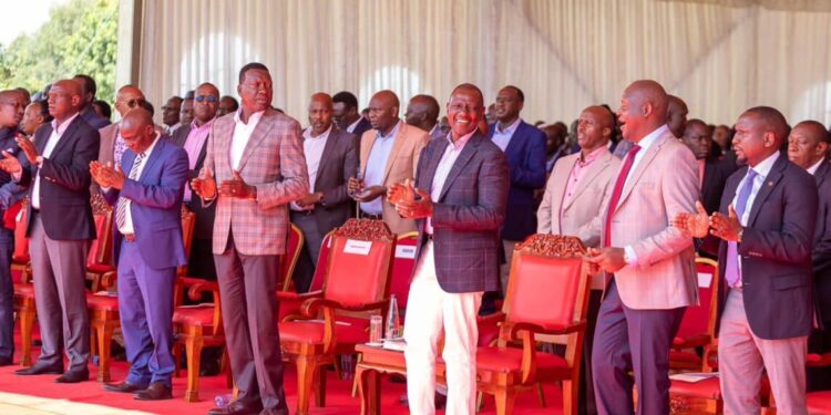 President William Ruto And Other Leaders During An Interdenominational Sunday Service At Kipsitet Primary School, Kericho County On Sunday, November 24, 2024. Photo/Pcs.